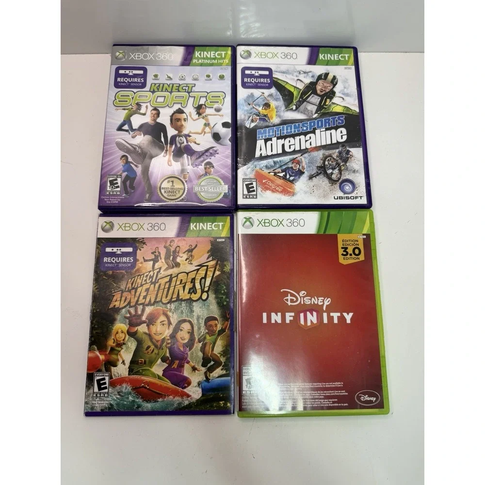Xbox 360 Kinect Game Lot of 4 – Sports, Adventures, Adrenaline, Infinity 3.0
